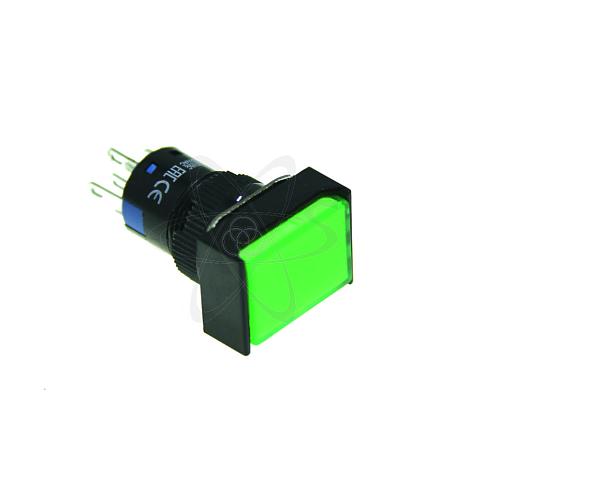 Кнопка SBS1-AJ-11D (конектор R5) d=16 с подсветкой зеленый 230В 