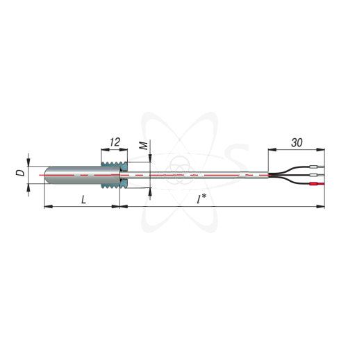 ДТС044-50П.А3.30/5(50П, L=30мм, d=8мм, каб. 5м, -50+250С)