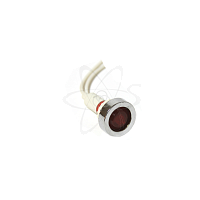 Лампа NH диам. 9мм c металлич. ободком и проводком красная 230В