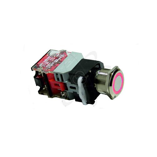 Кнопка  HBS1-DY-11E/S (1NO+1NC) с подсветкой красная (R) 10А 230В.