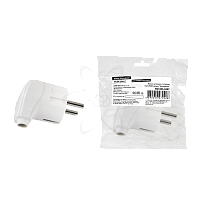 Вилка угловая с/з белая 16А 250В серии "Народная"