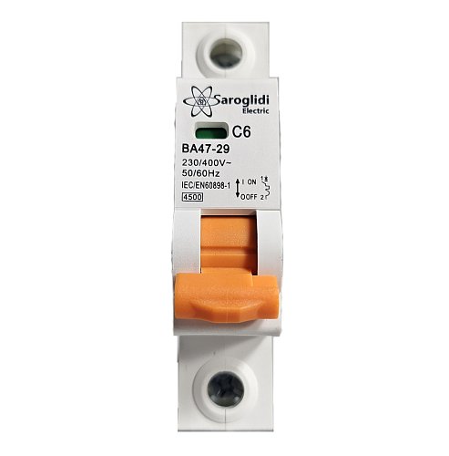 Авт. выключатель ВА47-29 1Р  6А 4,5кА х-ка С