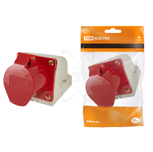 Розетка 125 стац 3Р+РЕ+И 32А 380В IP44