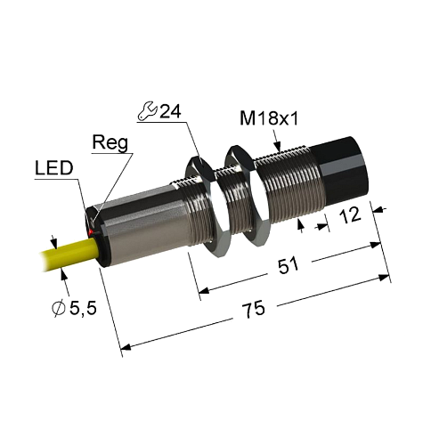 Емкостной датчик ВБ1.18М.75.10.2.1.К (NPN.NO)