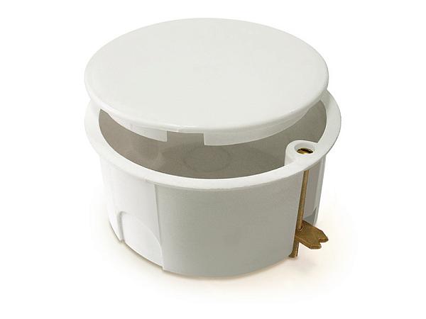 Установочная коробка СП D73х45мм, крышка, метал. лапки, IP20, TDM