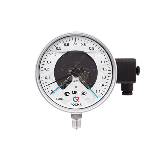 Мановакуумметр электро-контакт. ТМВ-621Р.05 (-0,1...+1,5МPа) М20х1,5 кл1.0 с гидрозаполнением