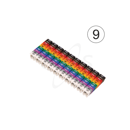 Маркер наборный - символ "9" белый 1,5 мм2 (150 шт.) TDM