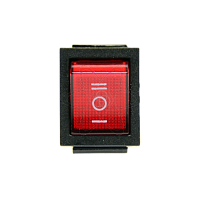 Тумблер клавишный KCD2-203 широкий 20А-250V  3 положения красный